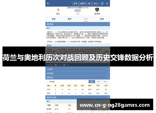 荷兰与奥地利历次对战回顾及历史交锋数据分析 荷兰与奥地利历次对战回顾及历史交锋数据分析